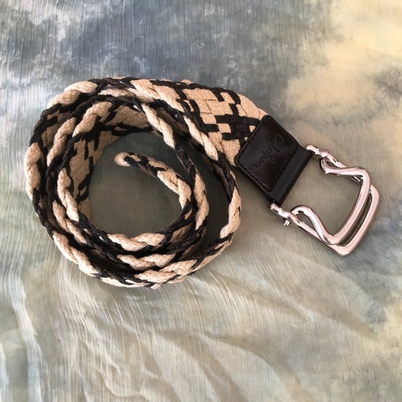 Cole Haan Braided leather and canvas belt size S - Picture 1 of 6